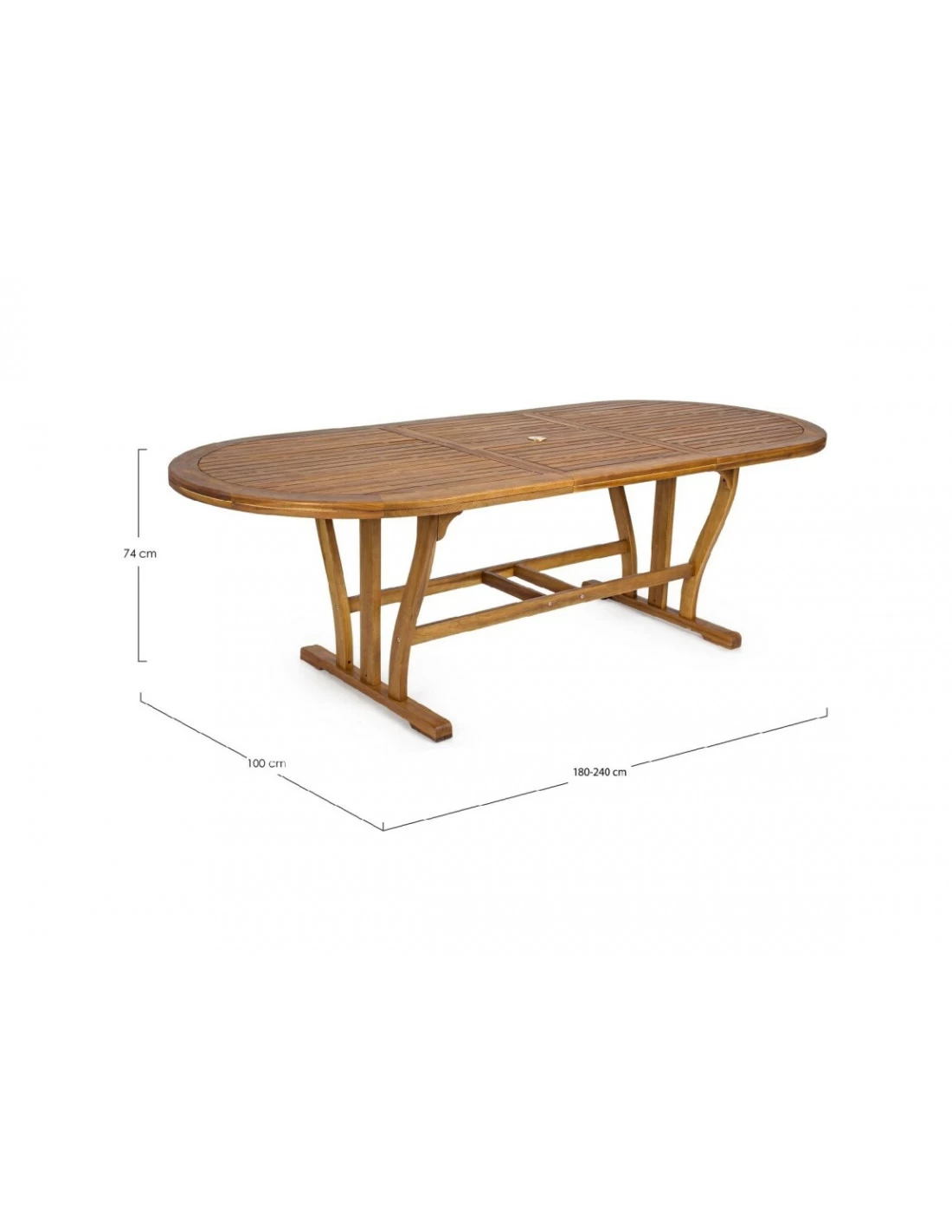 Table Ovale Extensible Acacia Noémi 180/240 X 100cm – Image 6
